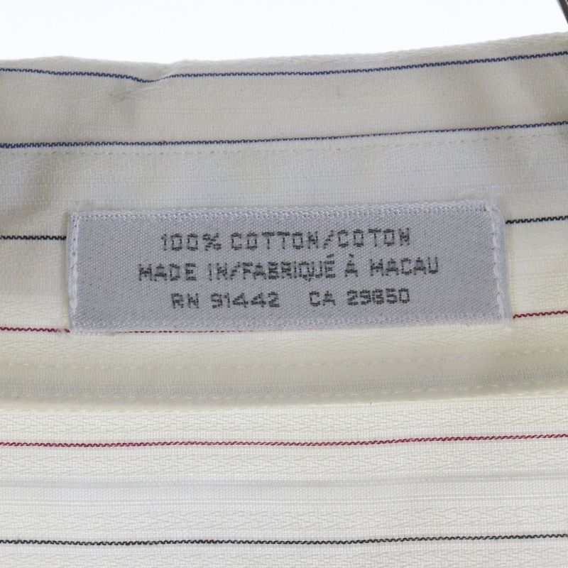 Christian Dior Striped Cotton Long Sleeve Shirt White