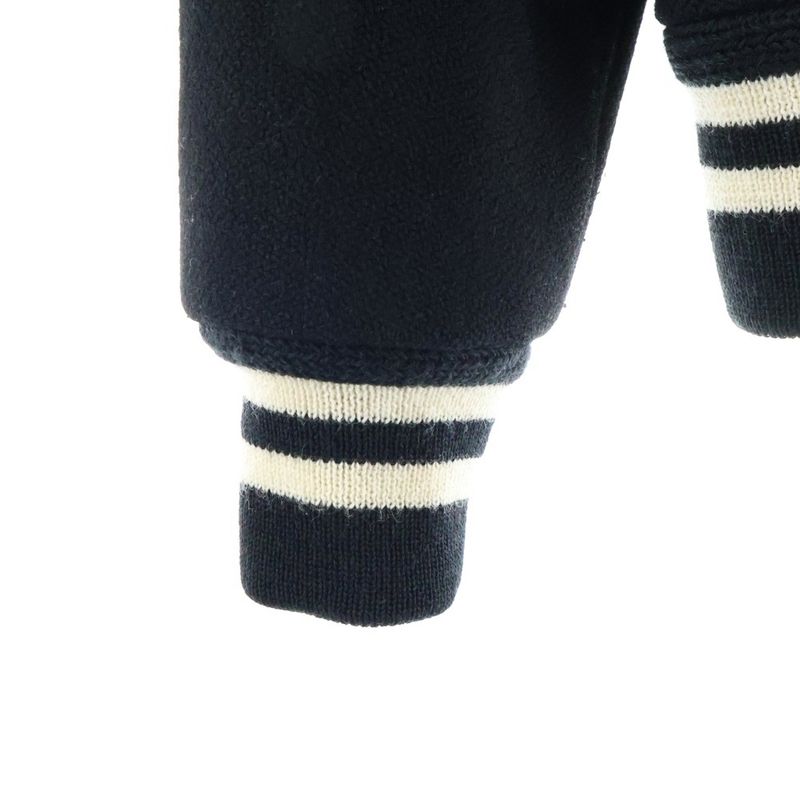 Saint Laurent Paris 14AW Teddy Jacket Leather Trim Stajan Blouson White/black