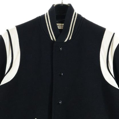 Saint Laurent Paris 14AW Teddy Jacket Leather Trim Stajan Blouson White/black