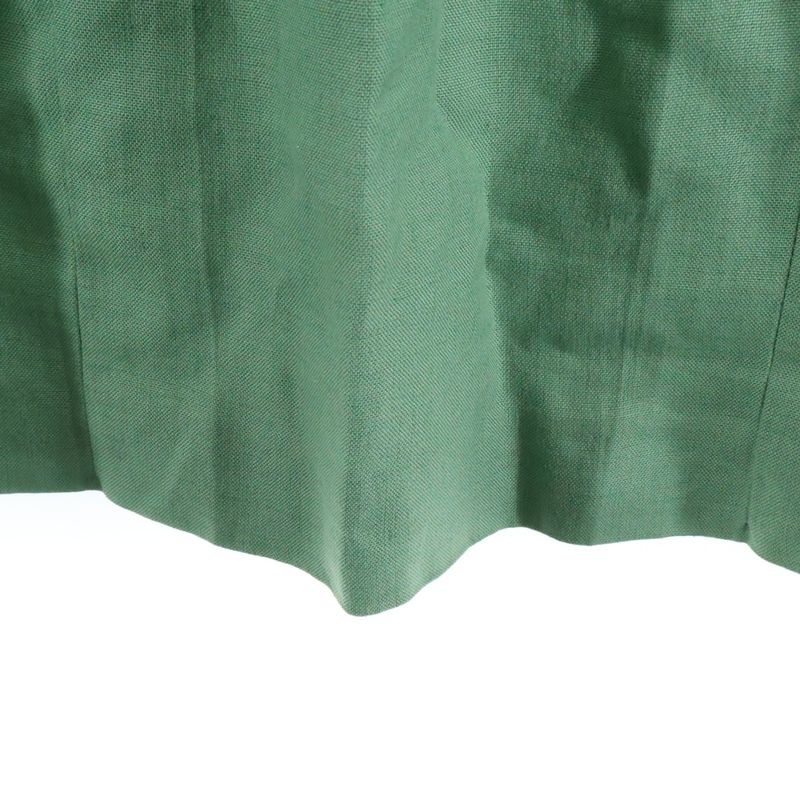 Gucci GG Marmont Logo Chain Rayon Linen Long Flared Pleated Skirt Light Green