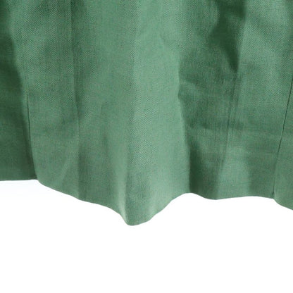 Gucci GG Marmont Logo Chain Rayon Linen Long Flared Pleated Skirt Light Green