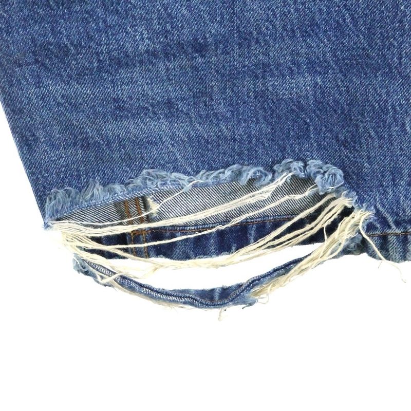 Balenciaga 23SS Loose FIT Jeans 736540 Tbp48 Loose Fit Hem Damaged Denim Pants