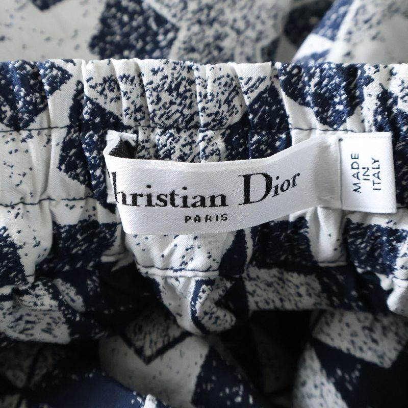 DIOR Side Logo Jacquard Star Allover Long Skirt Navy/white Women 217j24a2977