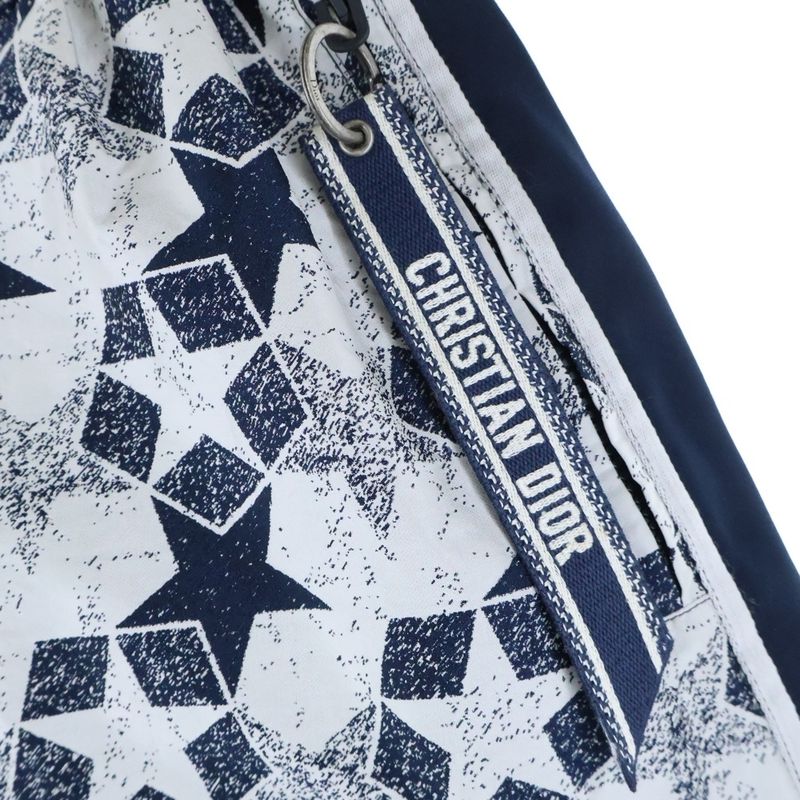 DIOR Side Logo Jacquard Star Allover Long Skirt Navy/white Women 217j24a2977