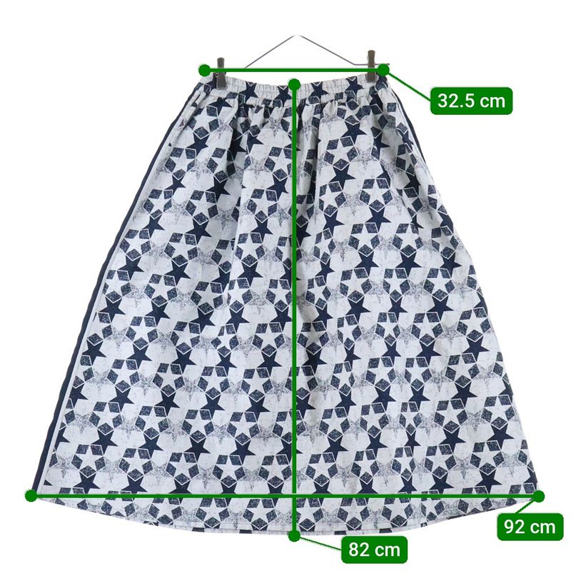 DIOR Side Logo Jacquard Star Allover Long Skirt Navy/white Women 217j24a2977