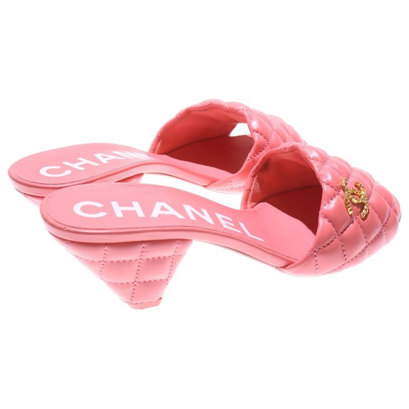 Chanel Matelasse Coco Mark Mules Pink G38820 X0100 0n311