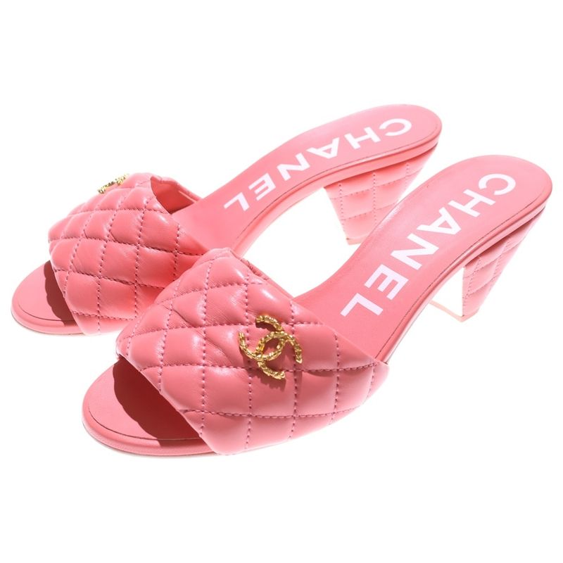 Chanel Matelasse Coco Mark Mules Pink G38820 X0100 0n311
