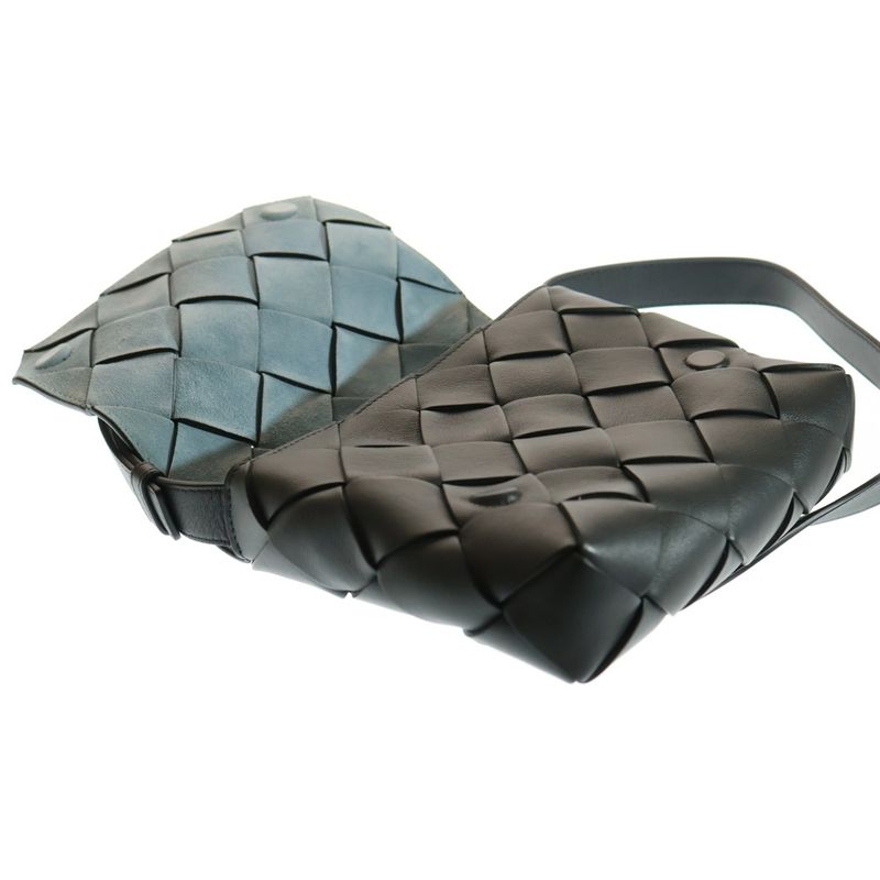 Bottega Veneta Diago Small Intrecciato Leather Crossbody Shoulder Bag Gray