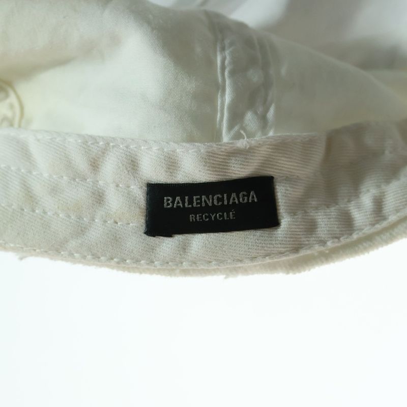 Balenciaga Logo Embroidered Dirt Finished Cap With Metal Parts Grey 766859 410b2