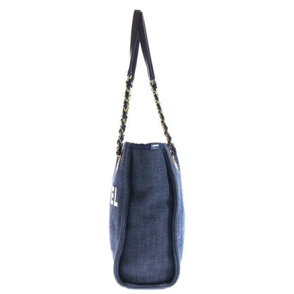 Chanel Deauville PM Denim Hand Tote Bag Indigo A66939