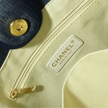 Chanel Deauville PM Denim Hand Tote Bag Indigo A66939