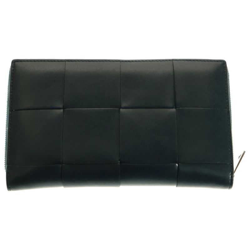 Bottega Veneta Cassette Zip-around Long Wallet Navy