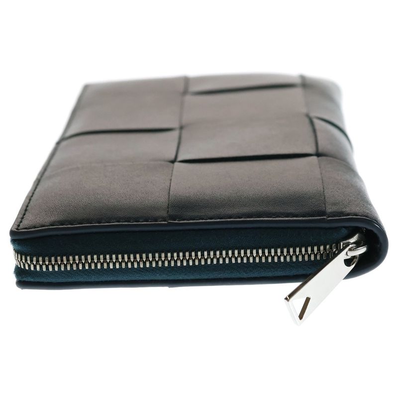 Bottega Veneta Cassette Zip-around Long Wallet Navy