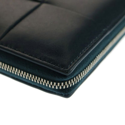 Bottega Veneta Cassette Zip-around Long Wallet Navy