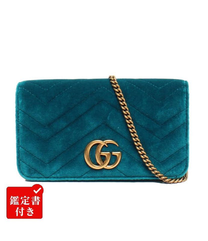 Gucci 2way Chain Shoulder Bag Crossbody Clutch Bag GG Marmont 488462 493075