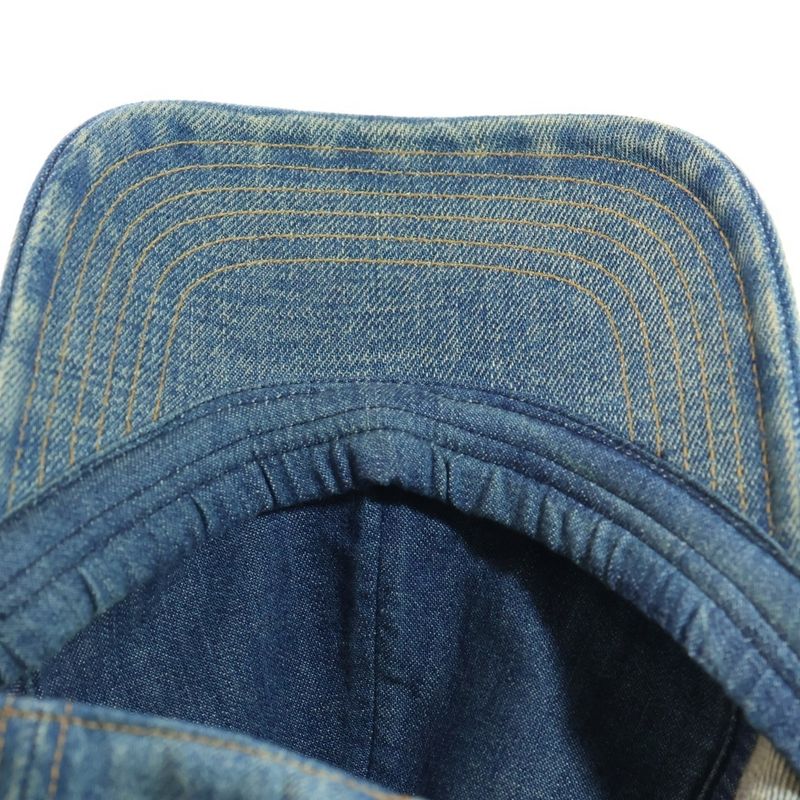 Celine Triomphe Patch Cotton Denim 6 Panel Logo Embroidered Baseball Cap Hat