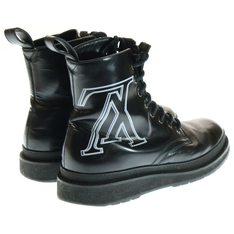 Louis Vuitton Signature Logo Front Logo Ankle Boots Black