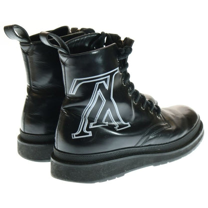 Louis Vuitton Signature Logo Front Logo Ankle Boots Black