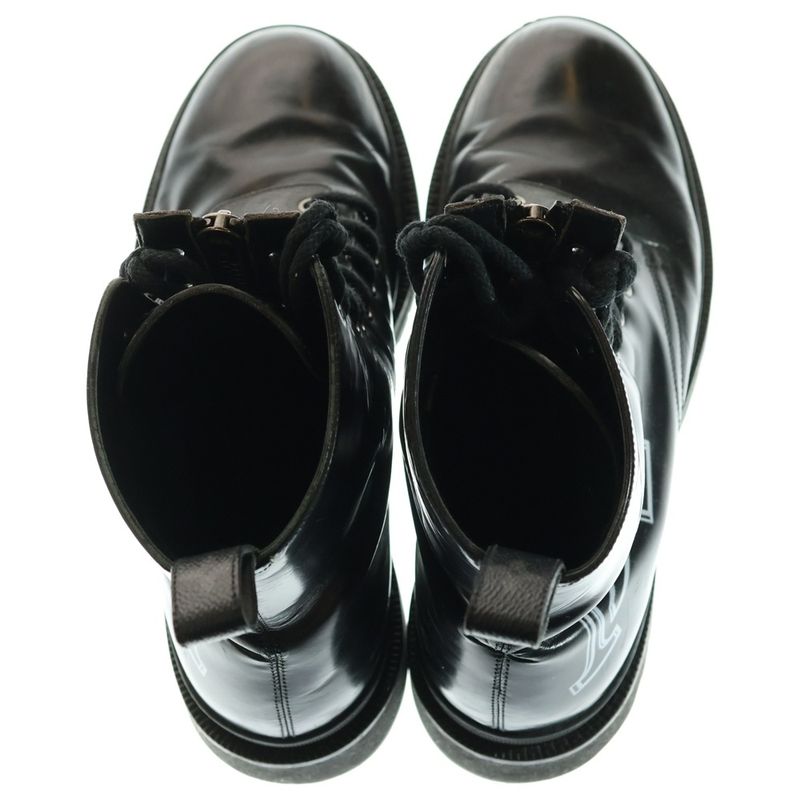 Louis Vuitton Signature Logo Front Logo Ankle Boots Black