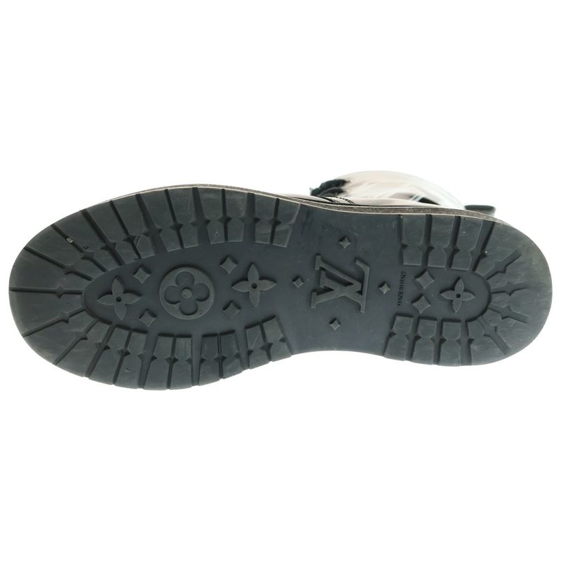 Louis Vuitton Signature Logo Front Logo Ankle Boots Black