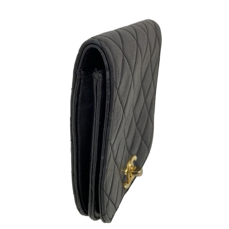 Chanel Waist Pouch Matelasse Black Flap Bag/coco Mark/gold Hardware Lambskin