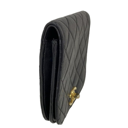 Chanel Waist Pouch Matelasse Black Flap Bag/coco Mark/gold Hardware Lambskin