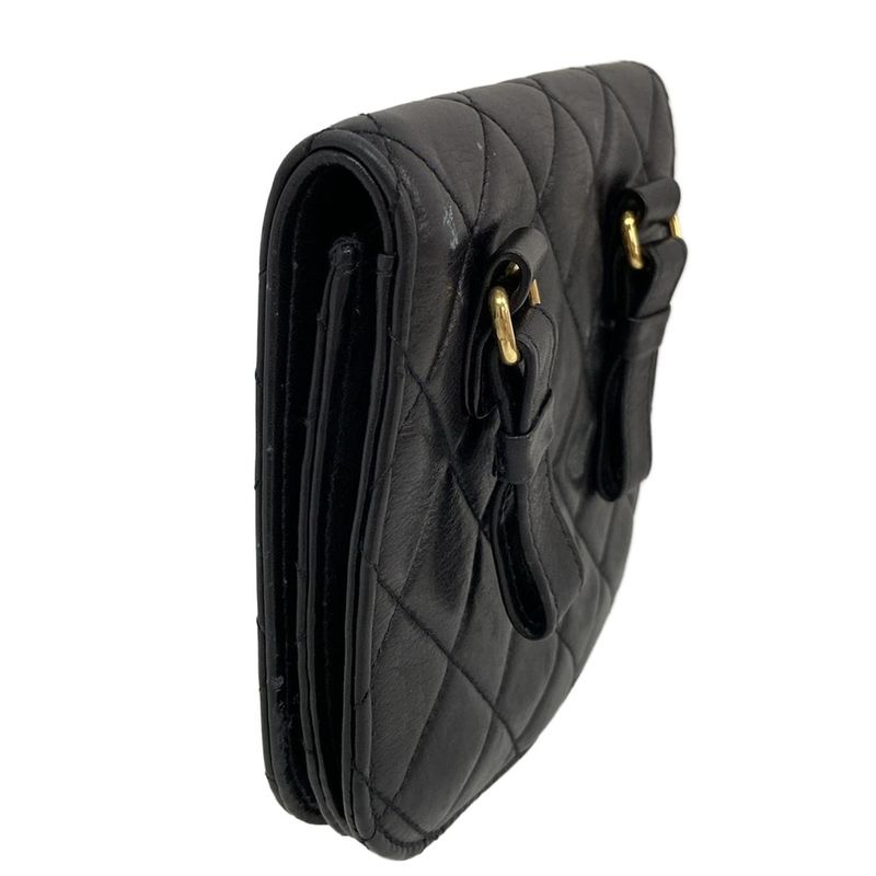 Chanel Waist Pouch Matelasse Black Flap Bag/coco Mark/gold Hardware Lambskin