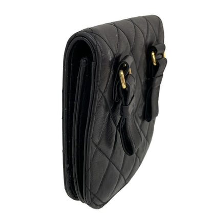 Chanel Waist Pouch Matelasse Black Flap Bag/coco Mark/gold Hardware Lambskin