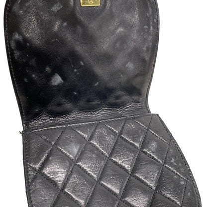 Chanel Waist Pouch Matelasse Black Flap Bag/coco Mark/gold Hardware Lambskin
