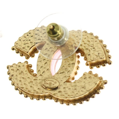 Chanel Coco Mark Stone Earrings Clear Pink GP D24P