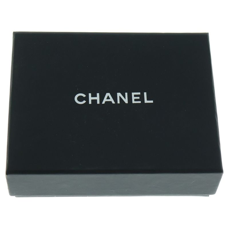 Chanel Coco Mark Faux Pearl Earrings With Rhinestones Black/gold