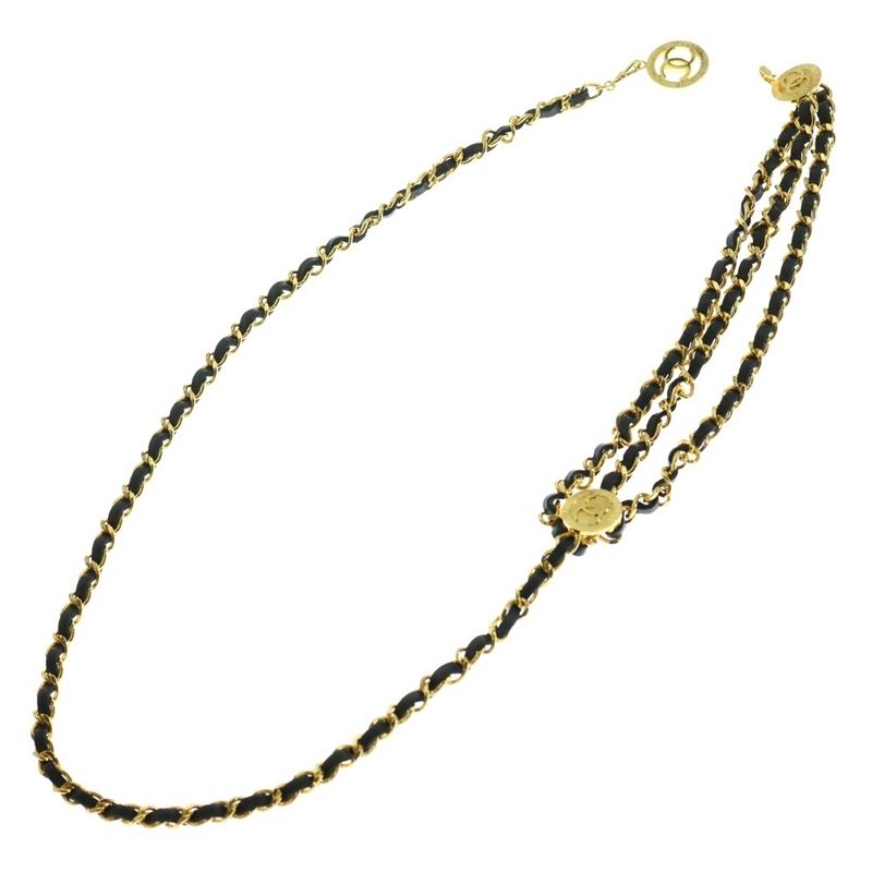 Chanel Coco Mark Ccleather Chain Belt Gold