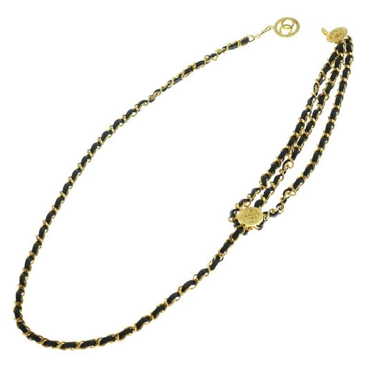 Chanel Coco Mark Ccleather Chain Belt Gold