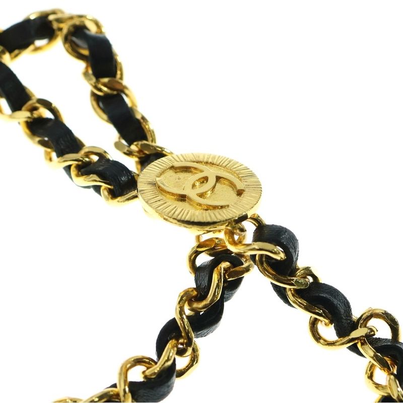 Chanel Coco Mark Ccleather Chain Belt Gold