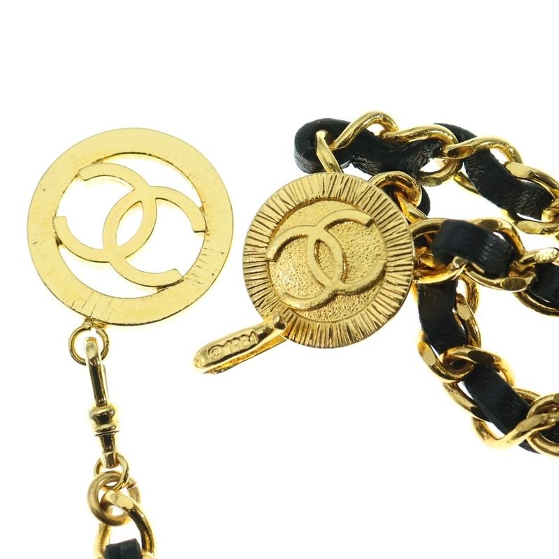 Chanel Coco Mark Ccleather Chain Belt Gold