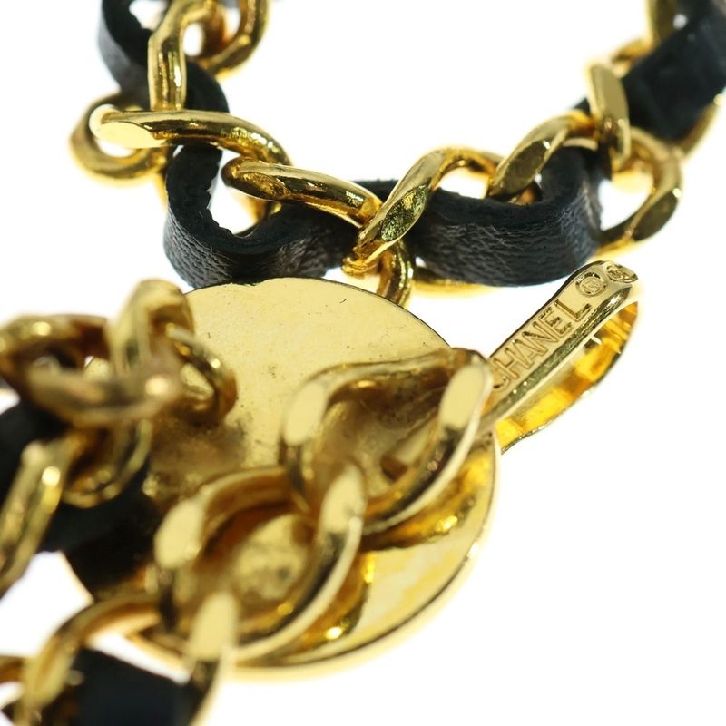 Chanel Coco Mark Ccleather Chain Belt Gold