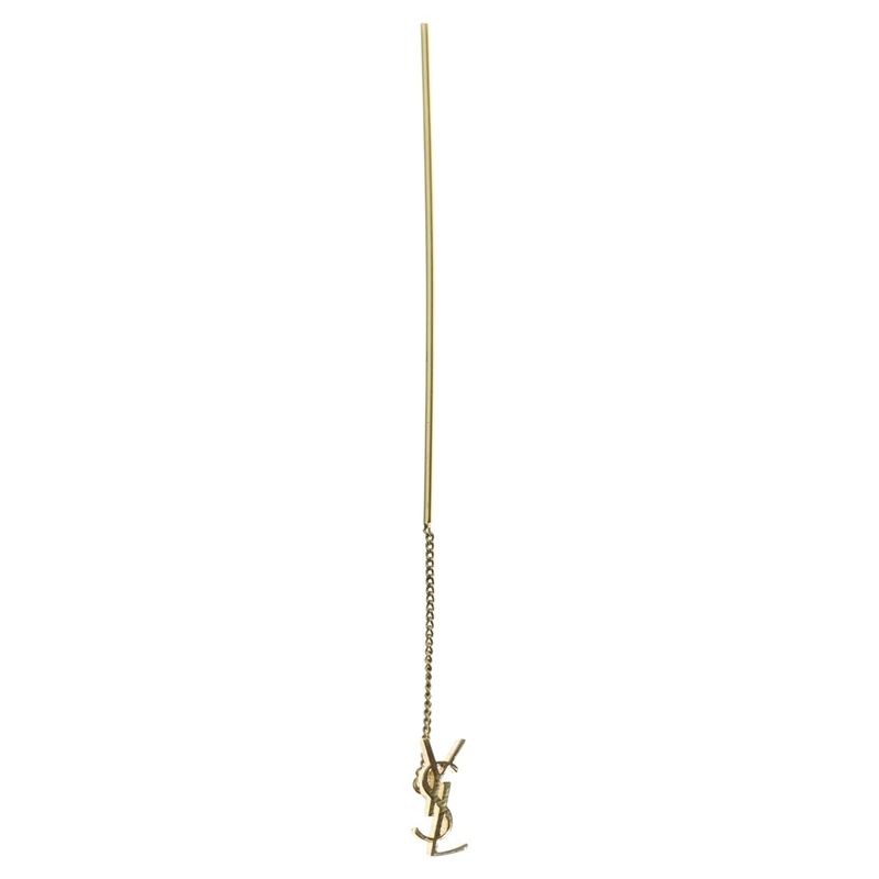 Saint Laurent Paris Chain Earring YSL Cassandra Logo Long Scuff Cudder Chain