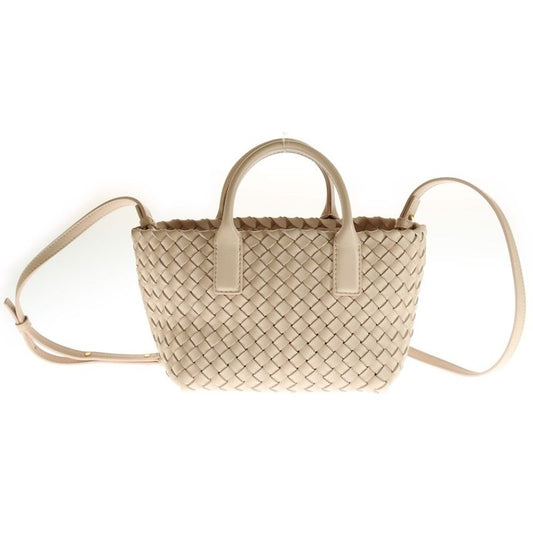 Bottega Veneta Mini Cabas Intrecciato Lambskin Leather 2WAY Shoulder Bag With