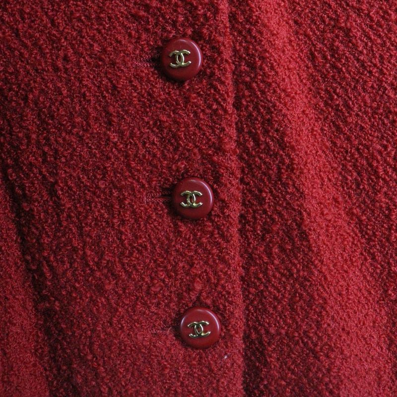 Chanel Coco Mark Setup Wool Tweed Buttonless Long Tailored Jacket Sleeveless