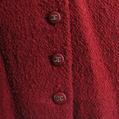 Chanel Coco Mark Setup Wool Tweed Buttonless Long Tailored Jacket Sleeveless