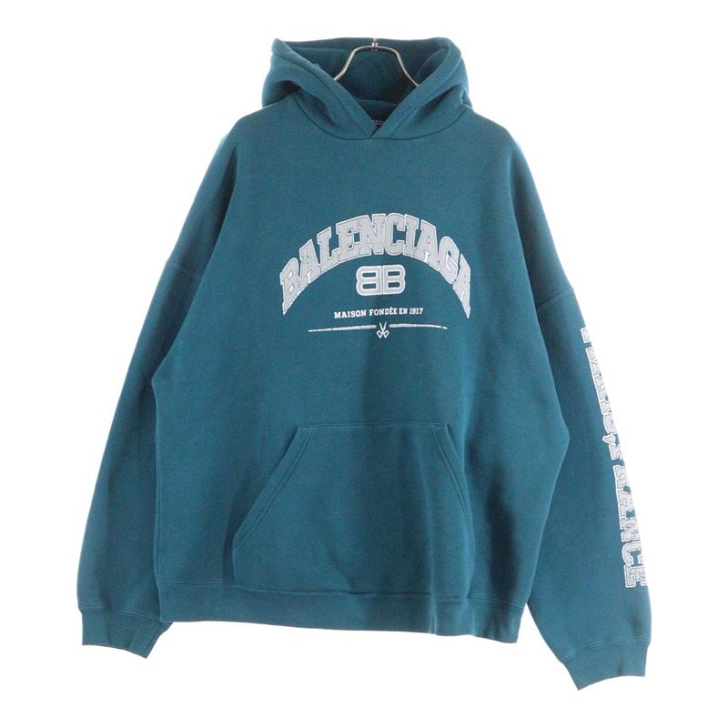 Balenciaga 22SS Maison Cotton Hoodie 674986 Tlvj2 Crack Print Oversized