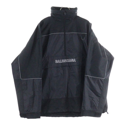 Balenciaga 18AW 80s Logo Windbreaker Nylon Jacket 533917 Ta018 Black