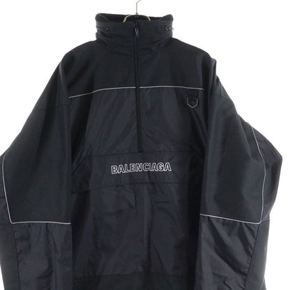 Balenciaga 18AW 80s Logo Windbreaker Nylon Jacket 533917 Ta018 Black