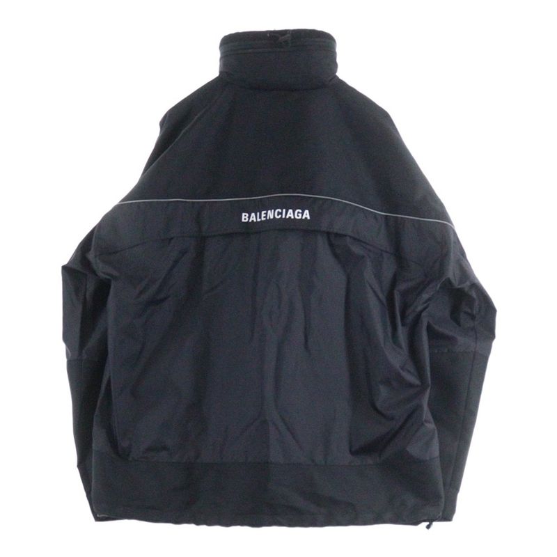 Balenciaga 18AW 80s Logo Windbreaker Nylon Jacket 533917 Ta018 Black