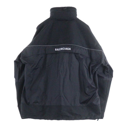 Balenciaga 18AW 80s Logo Windbreaker Nylon Jacket 533917 Ta018 Black