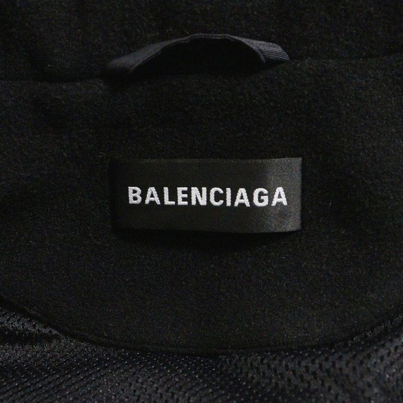 Balenciaga 18AW 80s Logo Windbreaker Nylon Jacket 533917 Ta018 Black