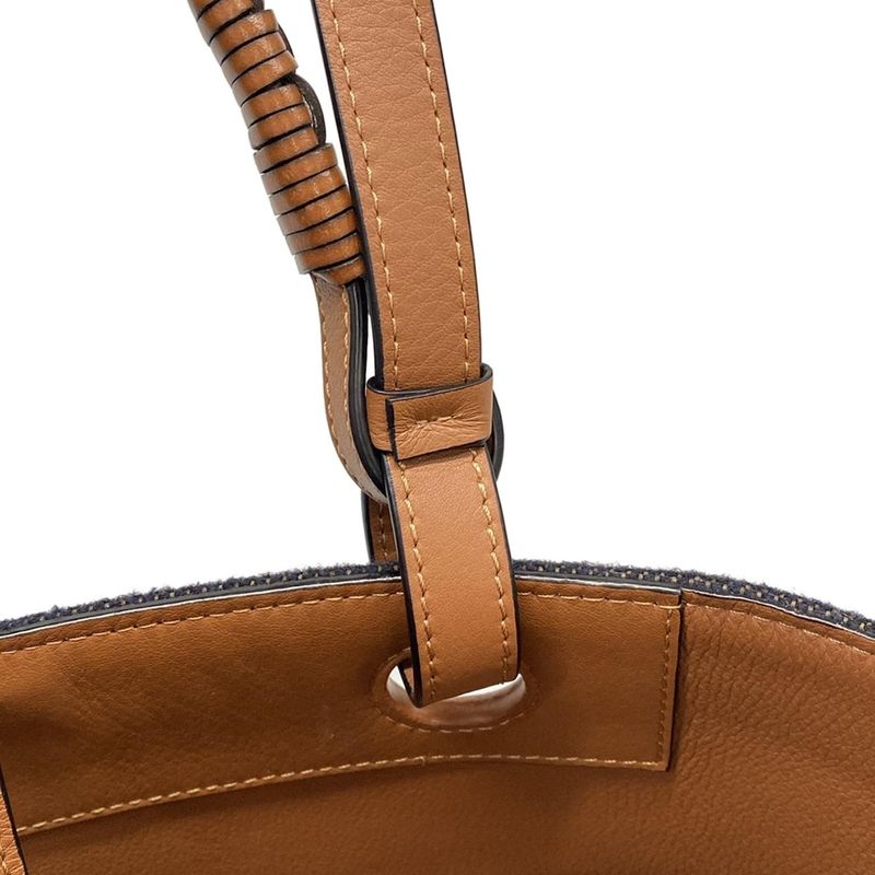 Loewe Tote Bag Anagram Tote Bag Small Brown×dark Navy 2-way Wool