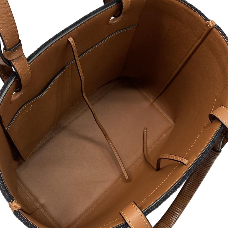 Loewe Tote Bag Anagram Tote Bag Small Brown×dark Navy 2-way Wool