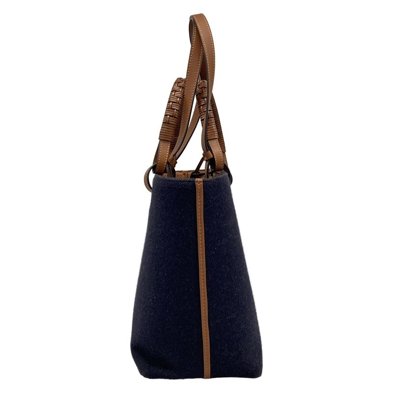 Loewe Tote Bag Anagram Tote Bag Small Brown×dark Navy 2-way Wool