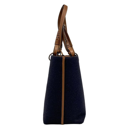 Loewe Tote Bag Anagram Tote Bag Small Brown×dark Navy 2-way Wool